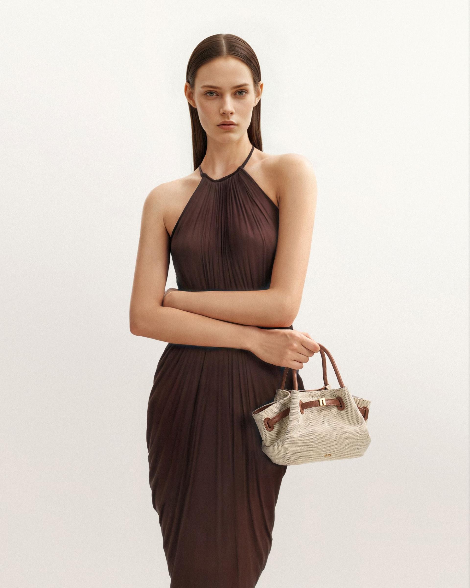 Hana Mini Tote Bag - Brown Canvas 2