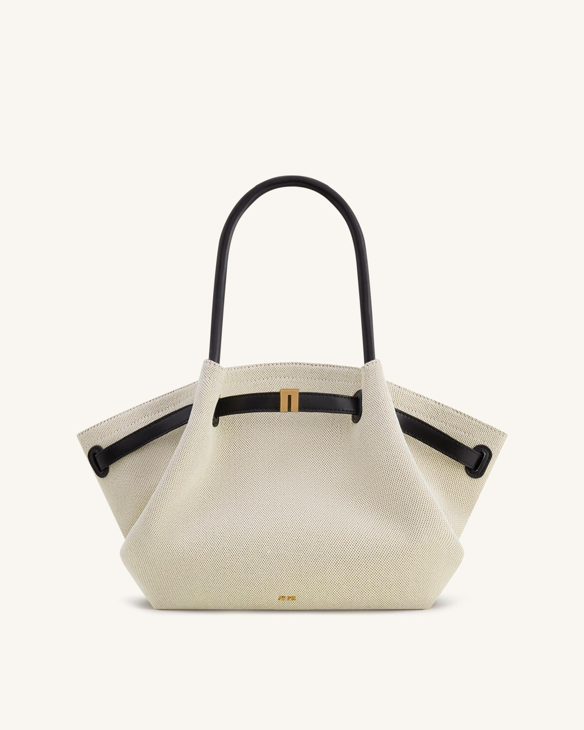 Hana Medium Tote Bag - Black Canvas