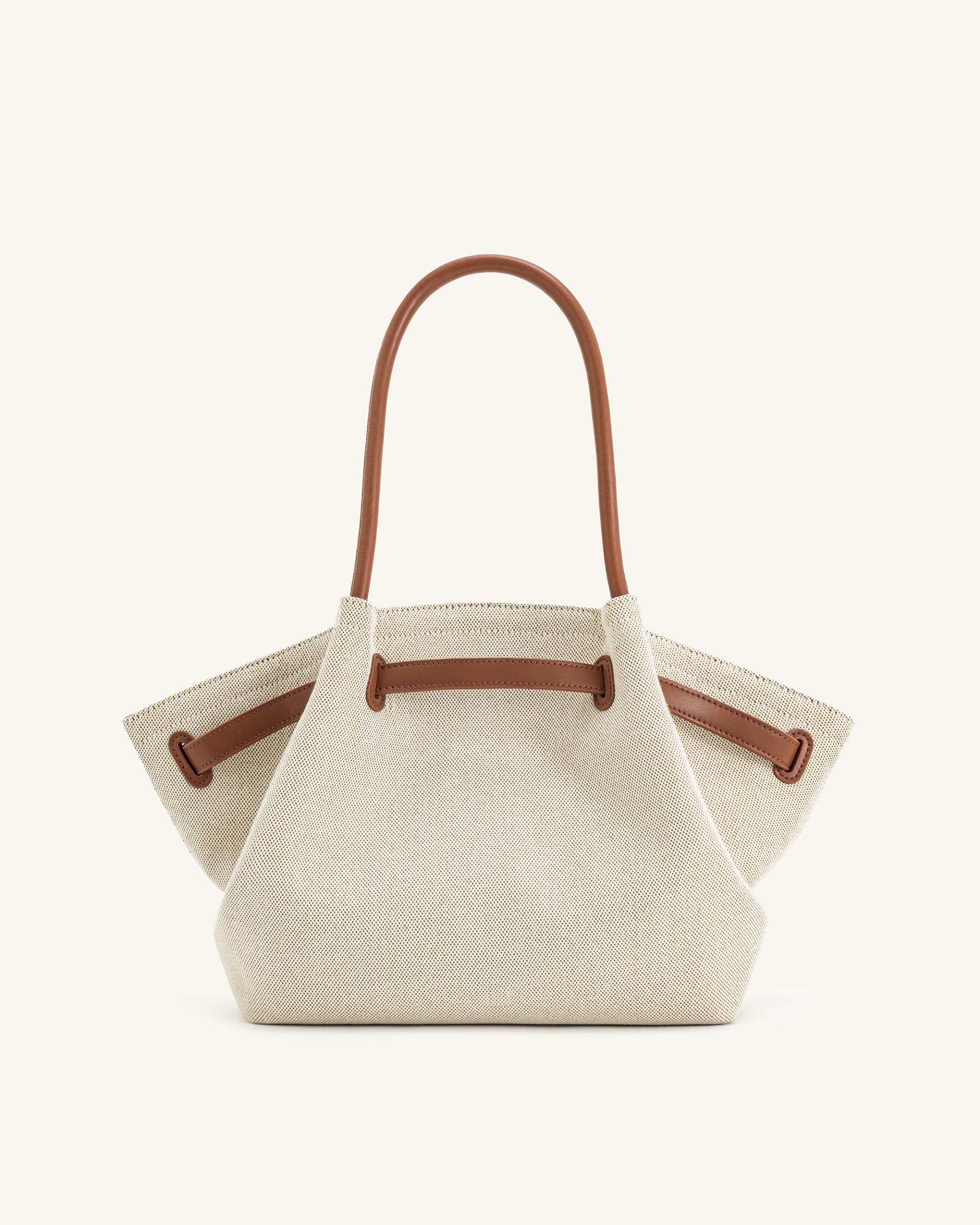Hana Medium Tote Bag - Brown Canvas 4