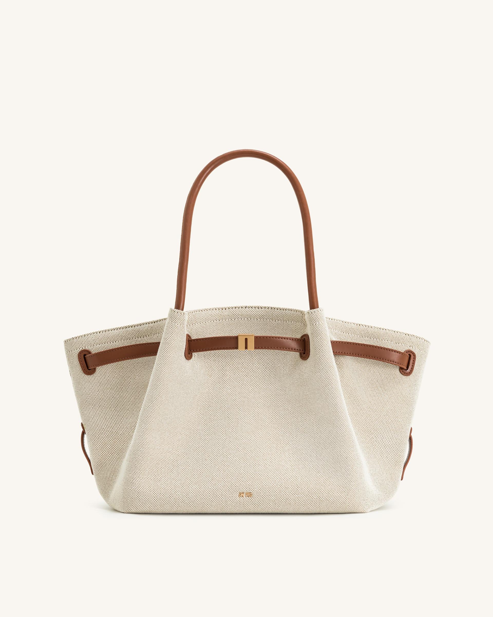 Hana Medium Tote Bag - Brown Canvas 2