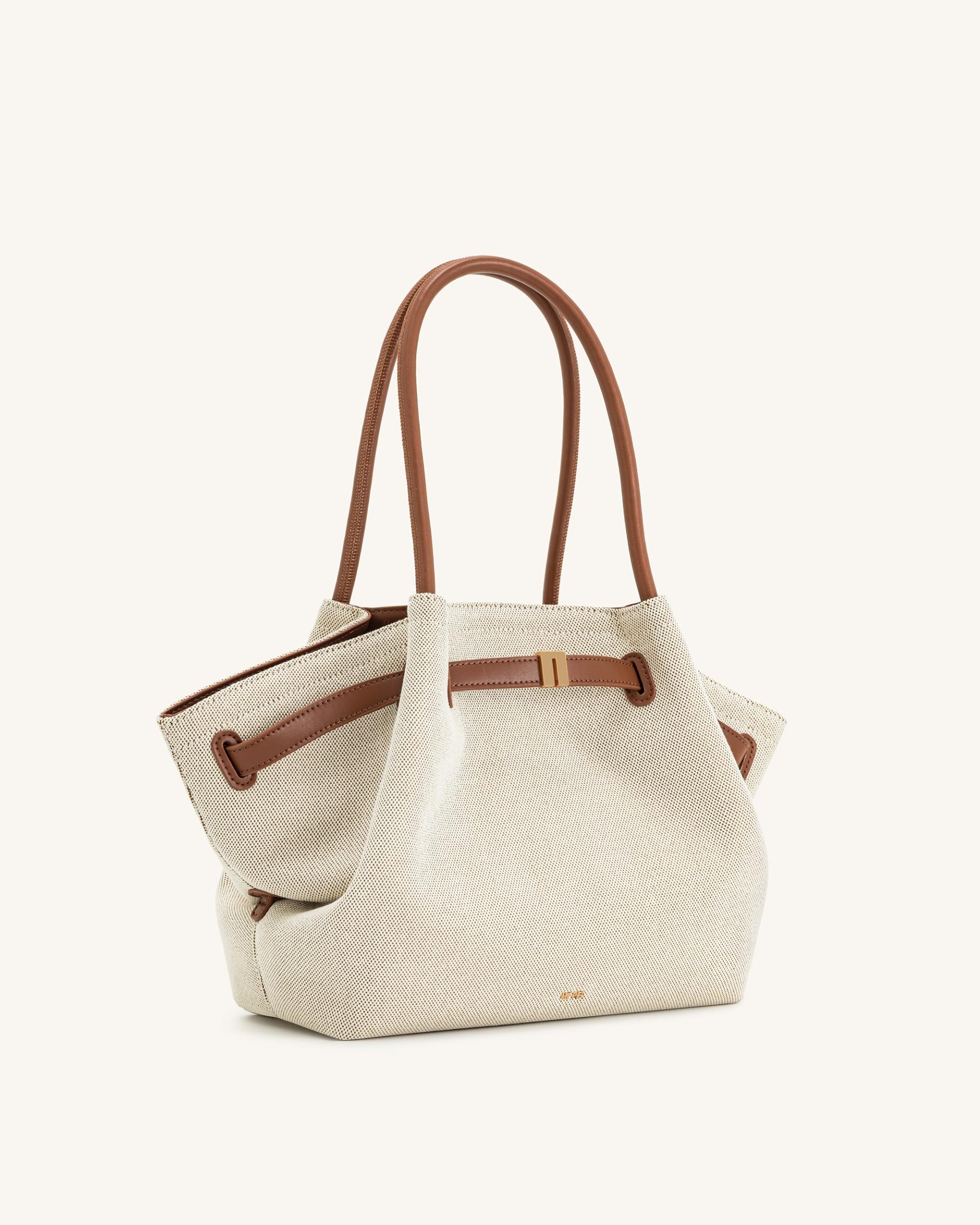 Hana Medium Tote Bag - Brown Canvas 3