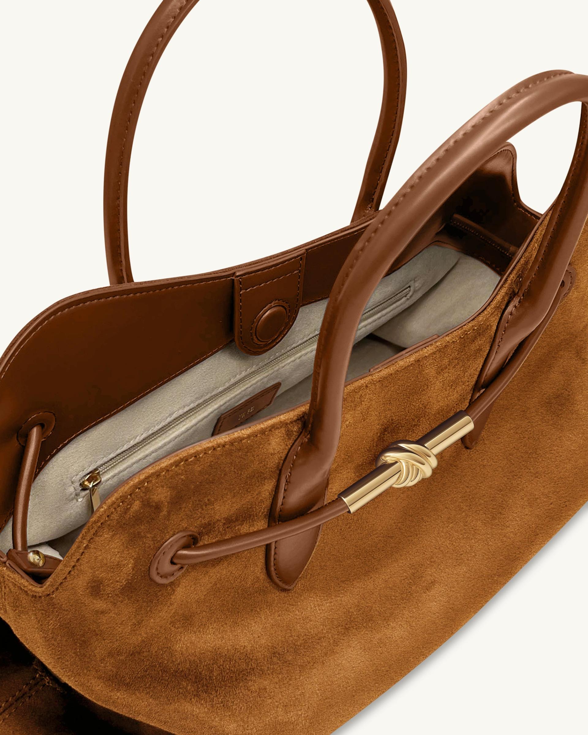 Adele Metal Rope Knot Tote Bag - Caramel Brown 4