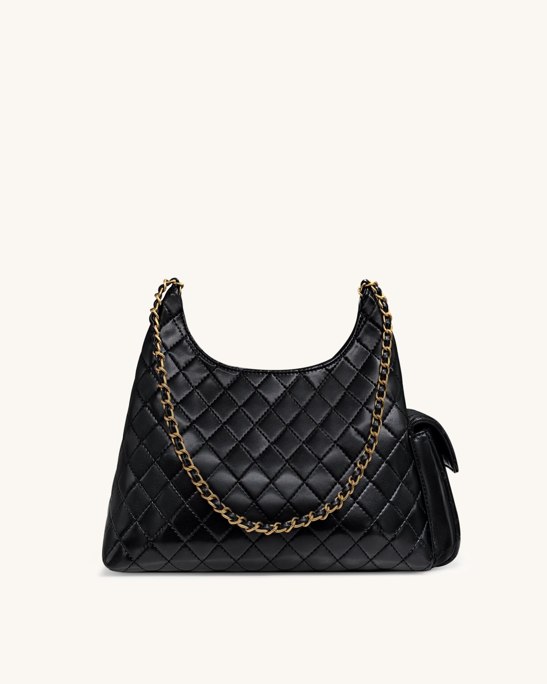 Vivian Quilted Chain Shoulder Bag - Black 3