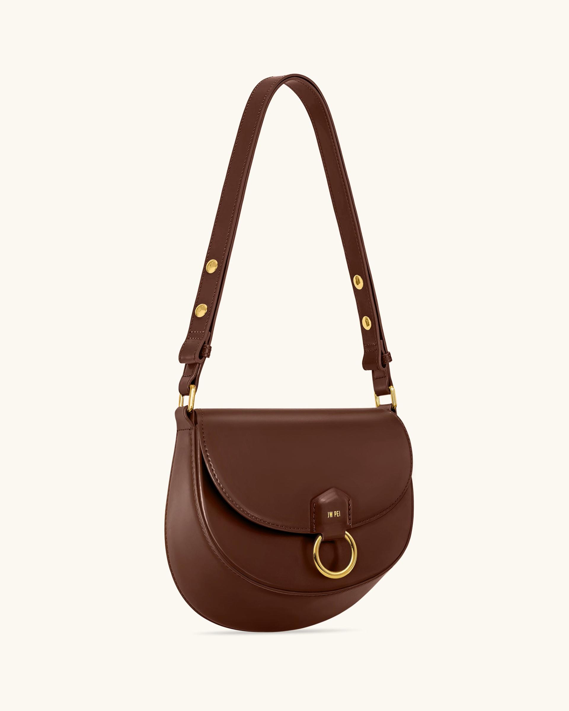 Diana Ring Flap Saddle Bag - Brown 2