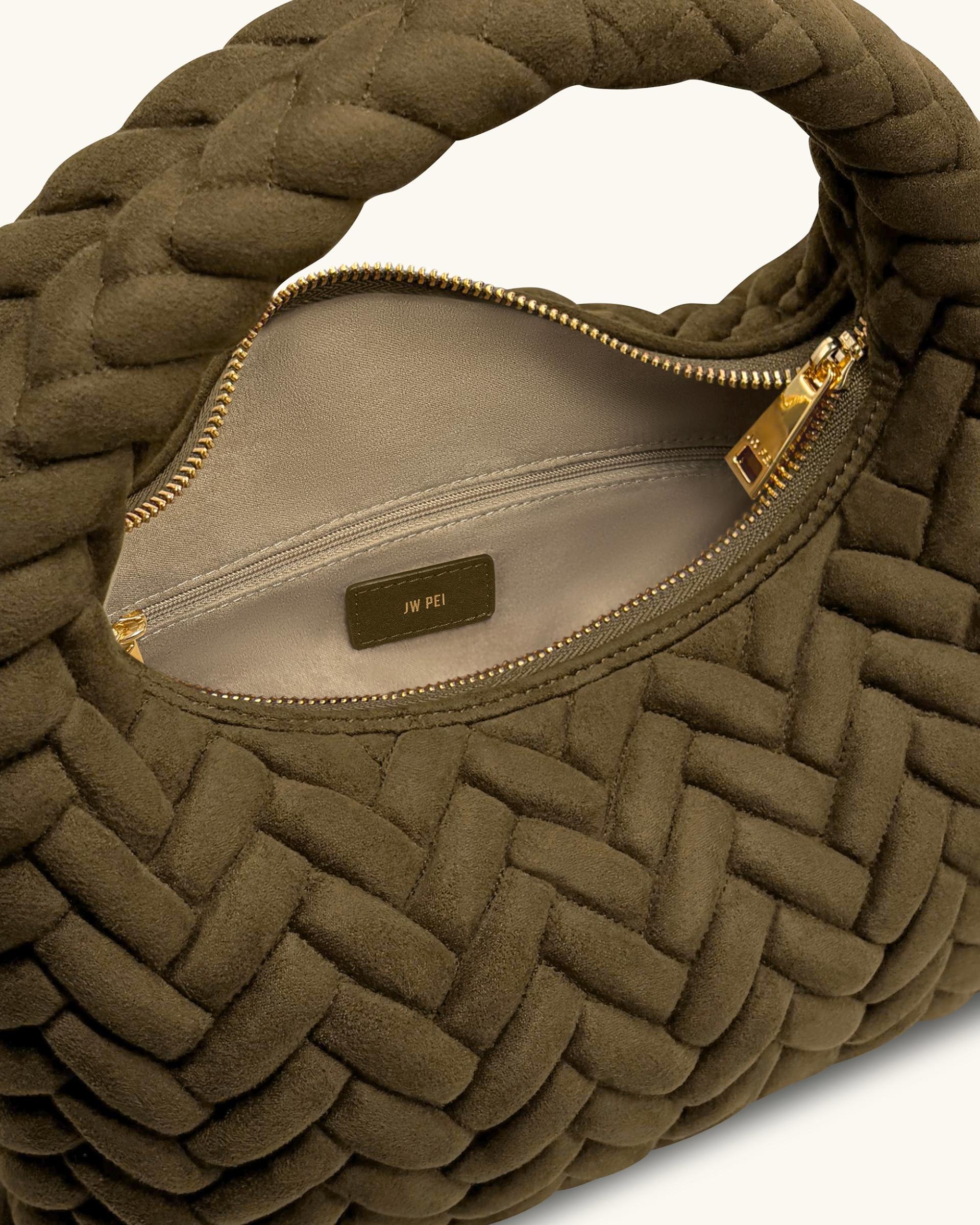 Cora Faux Suede Quilting Handle Bag - Olive Green 4