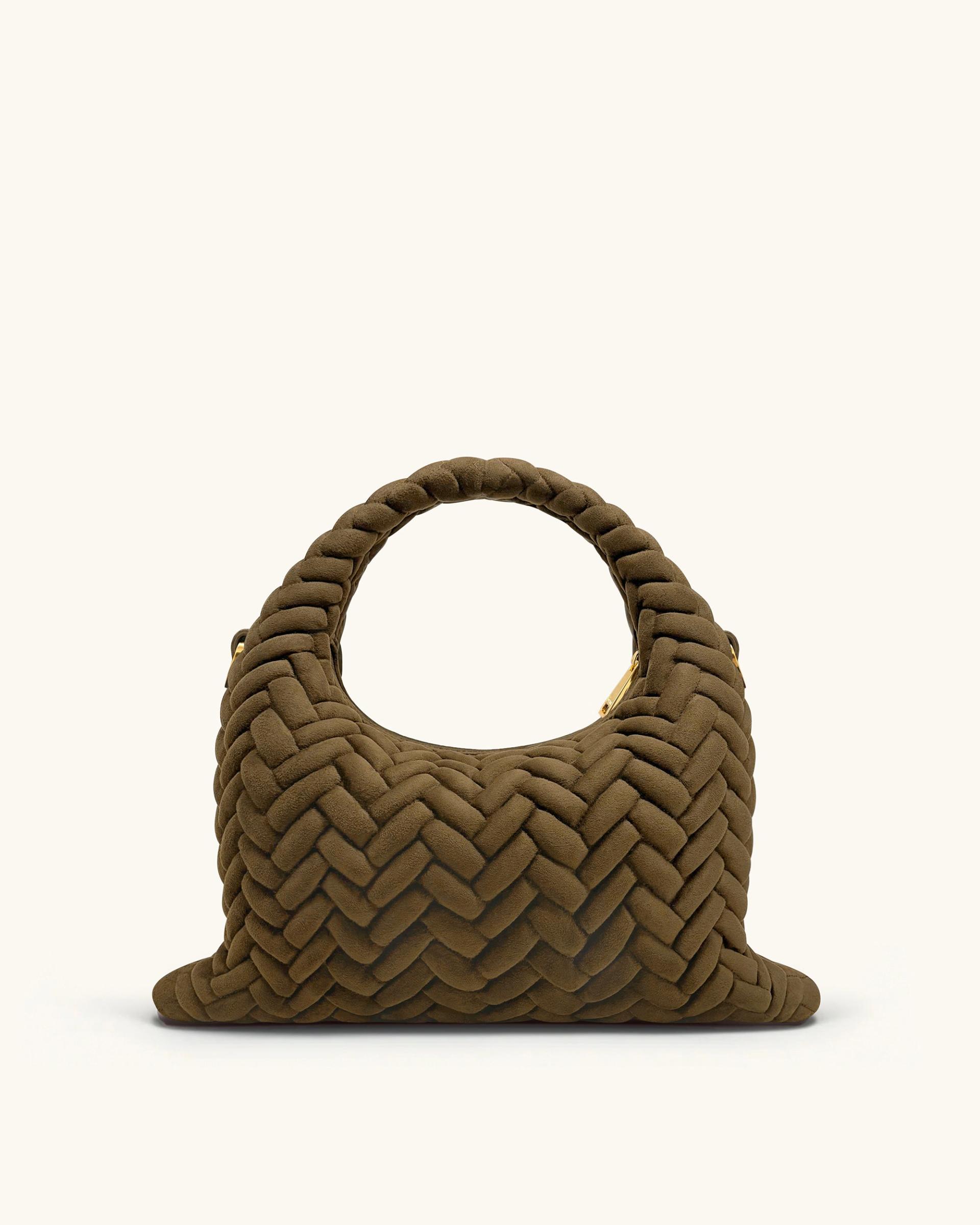 Cora Faux Suede Quilting Handle Bag - Olive Green 3