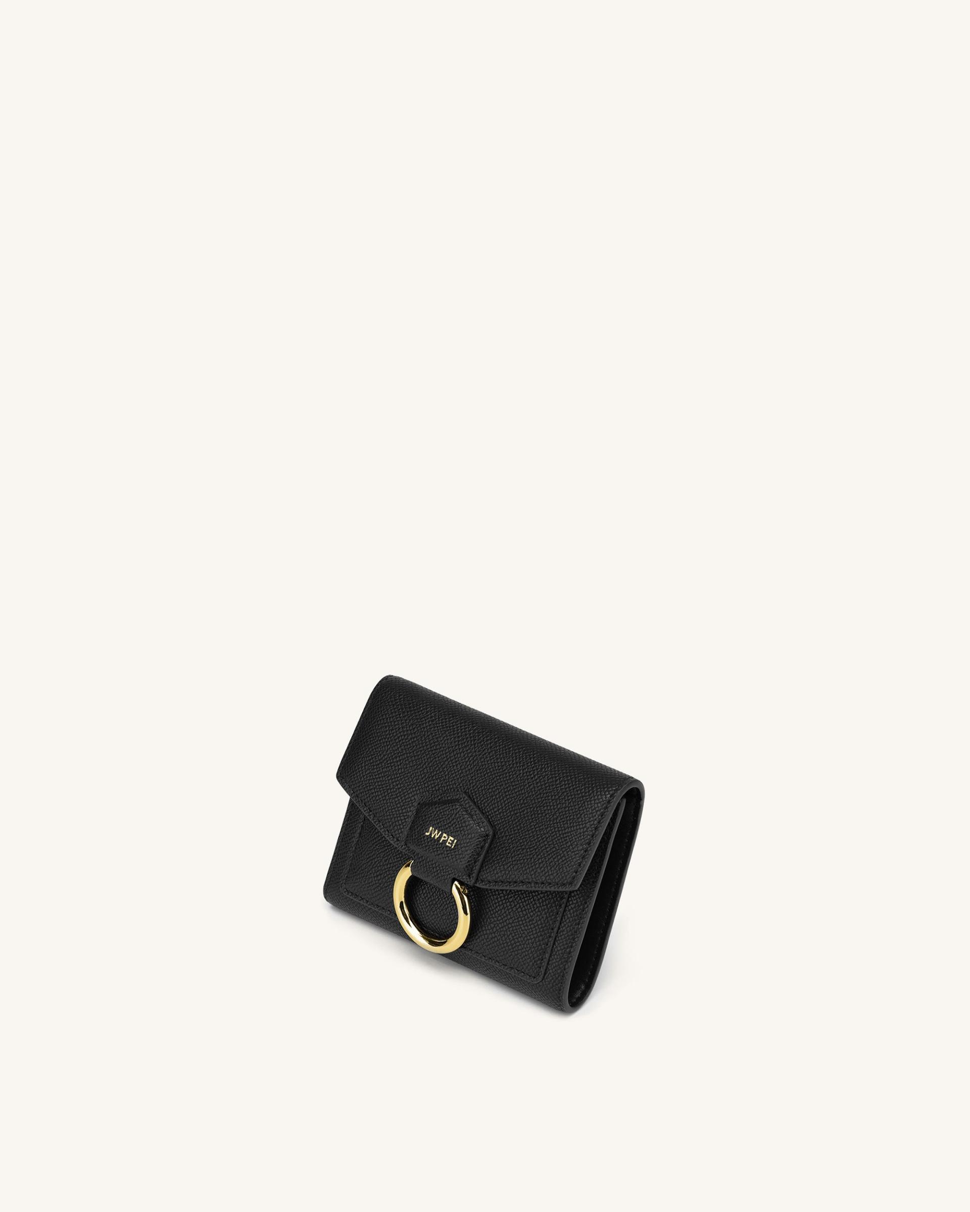 Stella Wallet - Black Grained Vegan Leather 2