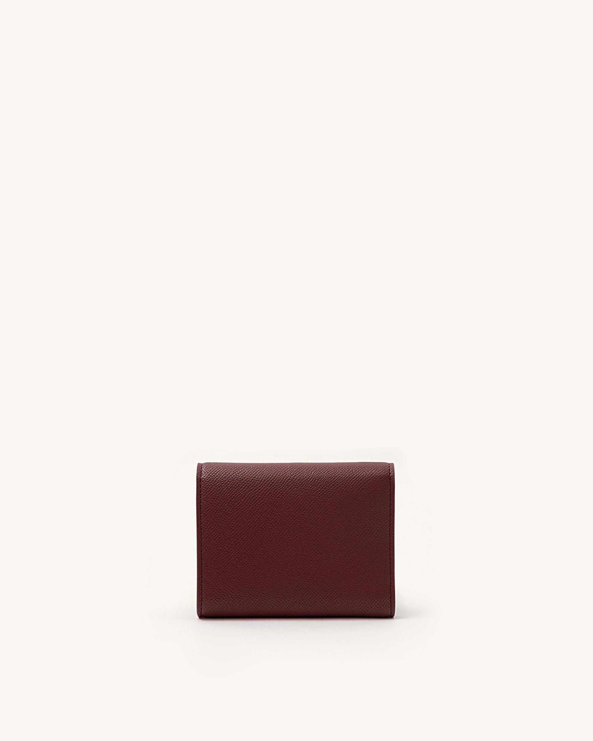 Stella Wallet - Burgundy Grained Vegan Leather 3