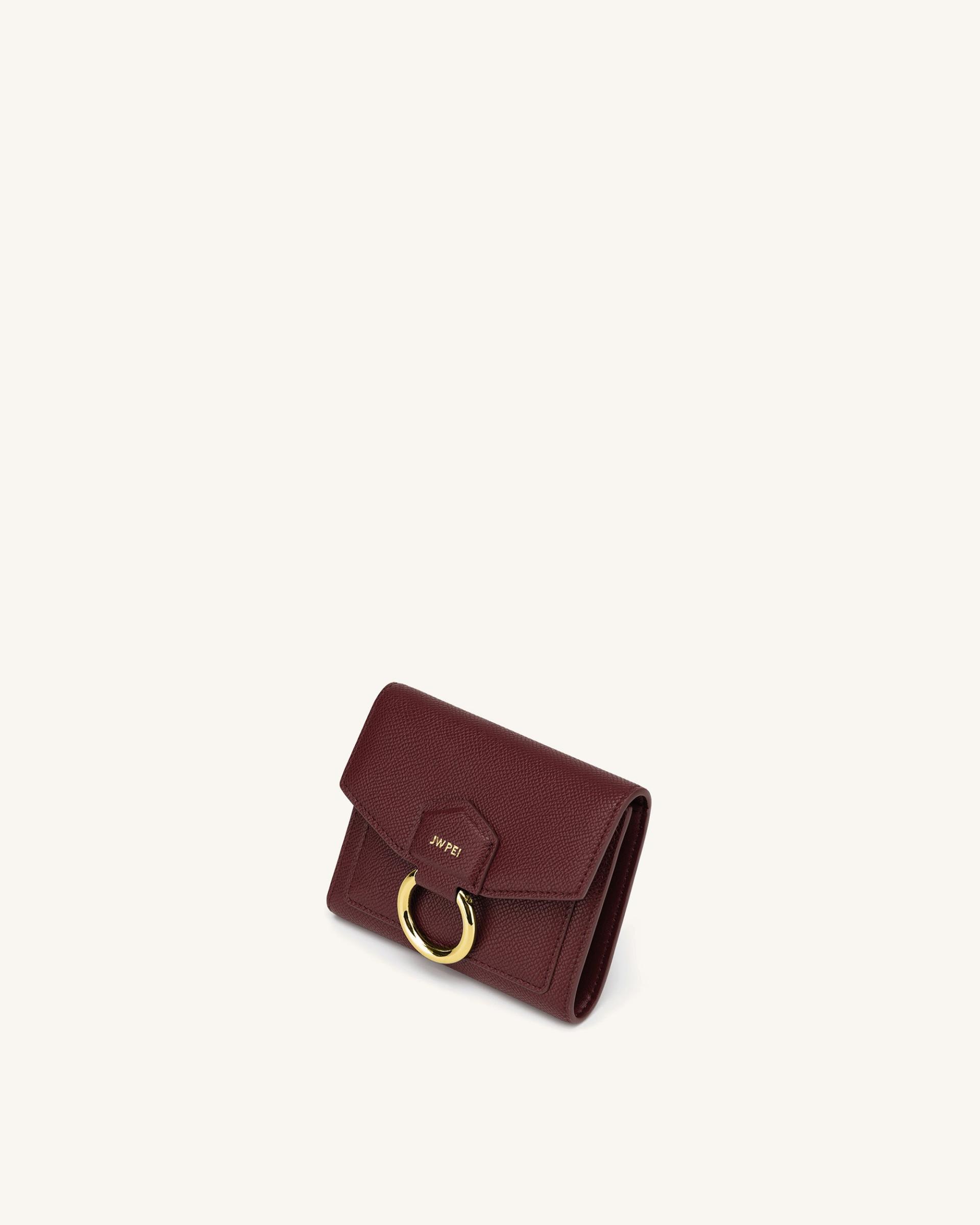 Stella Wallet - Burgundy Grained Vegan Leather 2