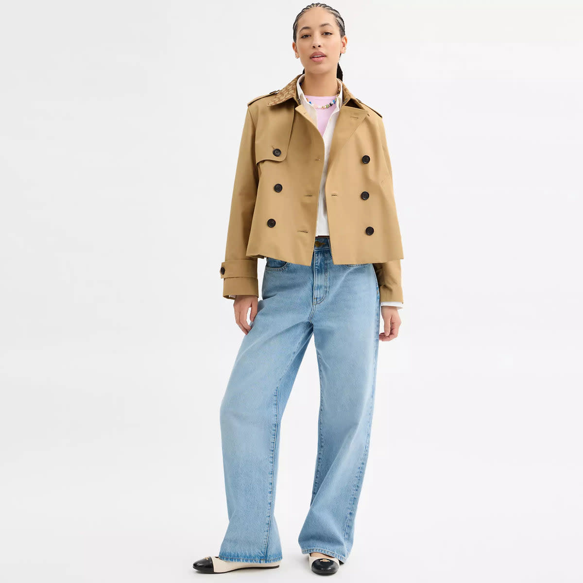 Short Trench Coat With Signature Collar 4