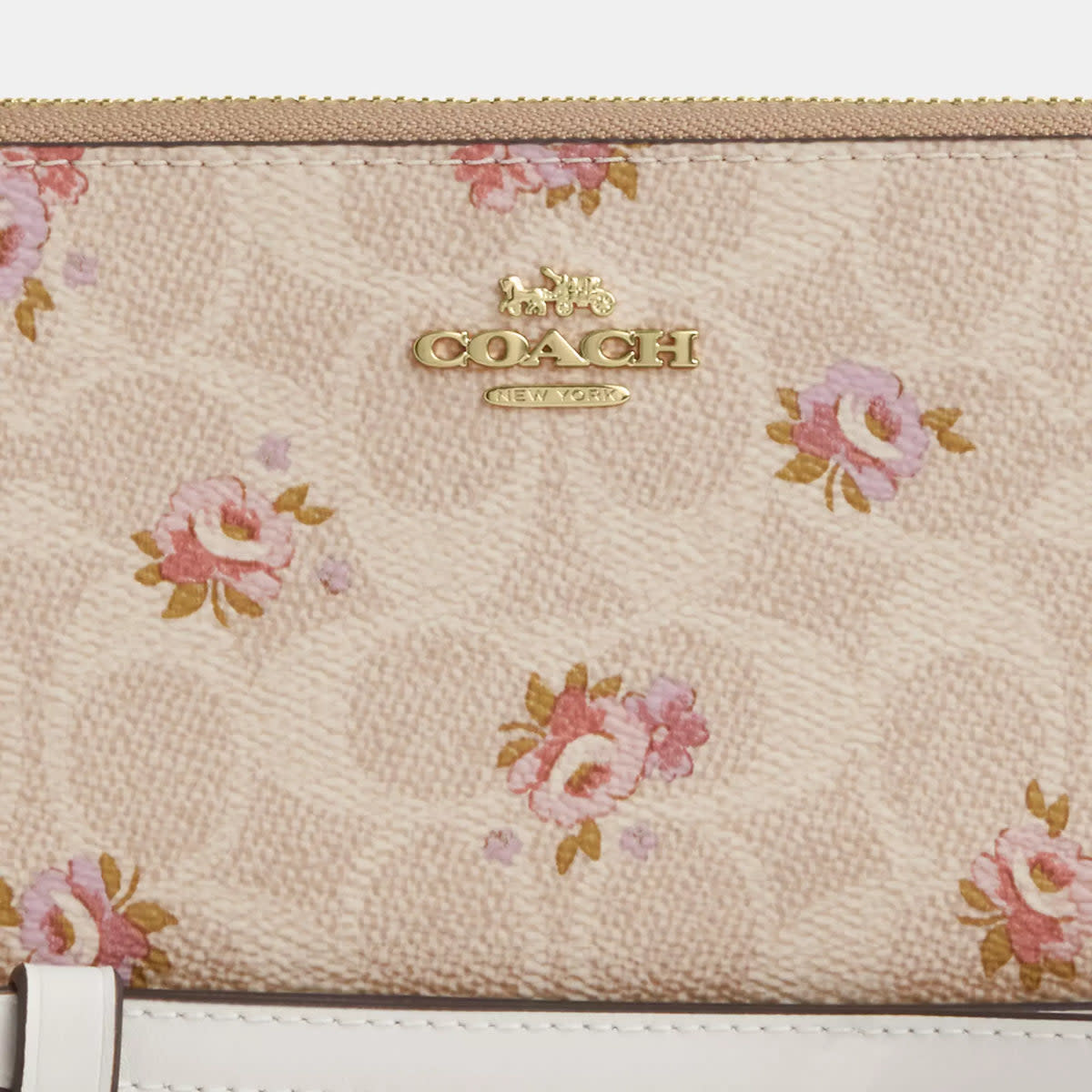 Long Zip Around Wallet In Signature Canvas With Floral Print 3