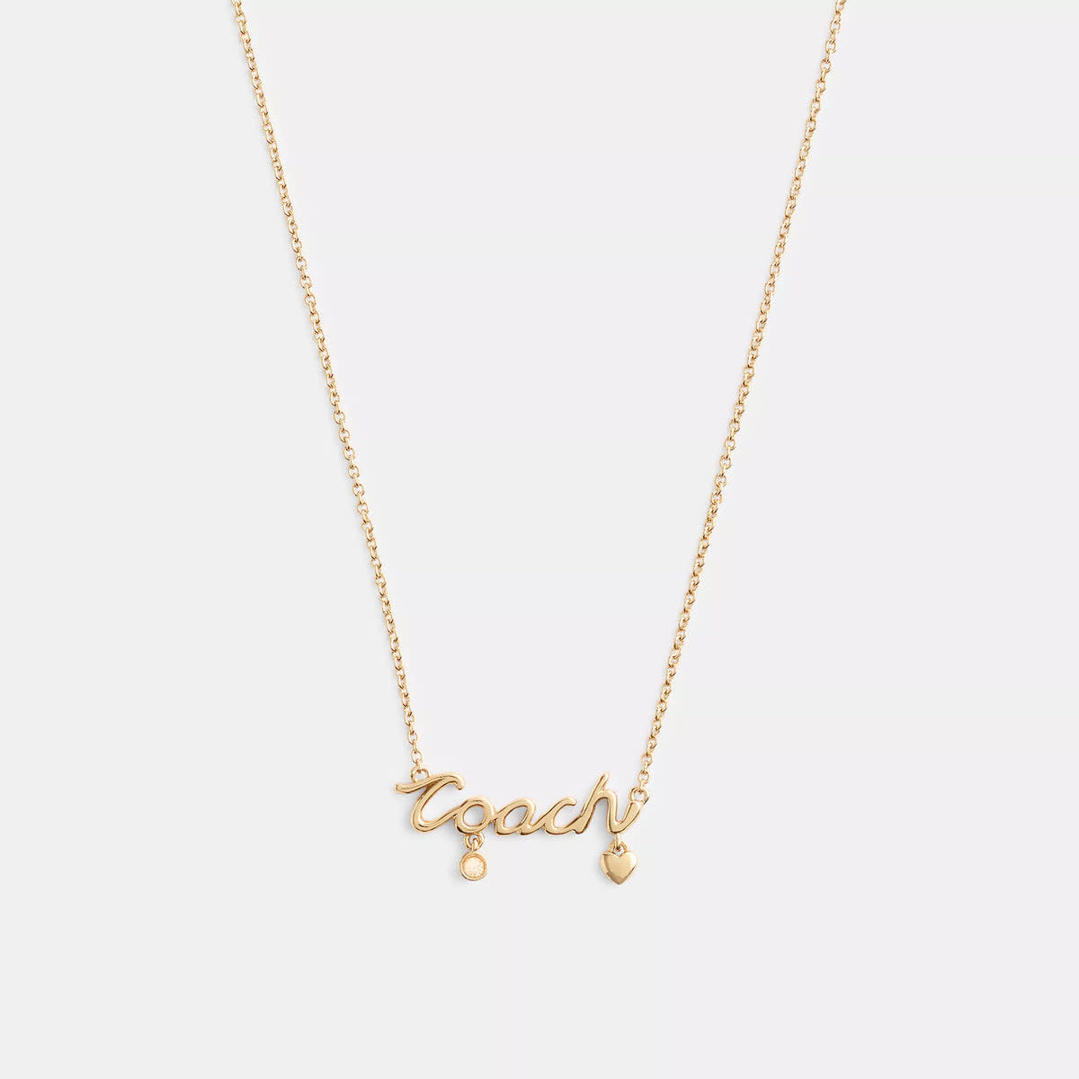 Coach Script Heart Necklace