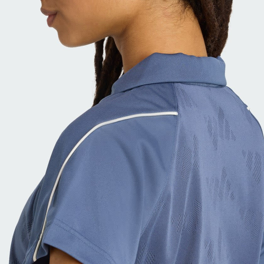 Adidas Stadium 3-Stripes Tennis Inspired Jacquard Polo Tee Women 4
