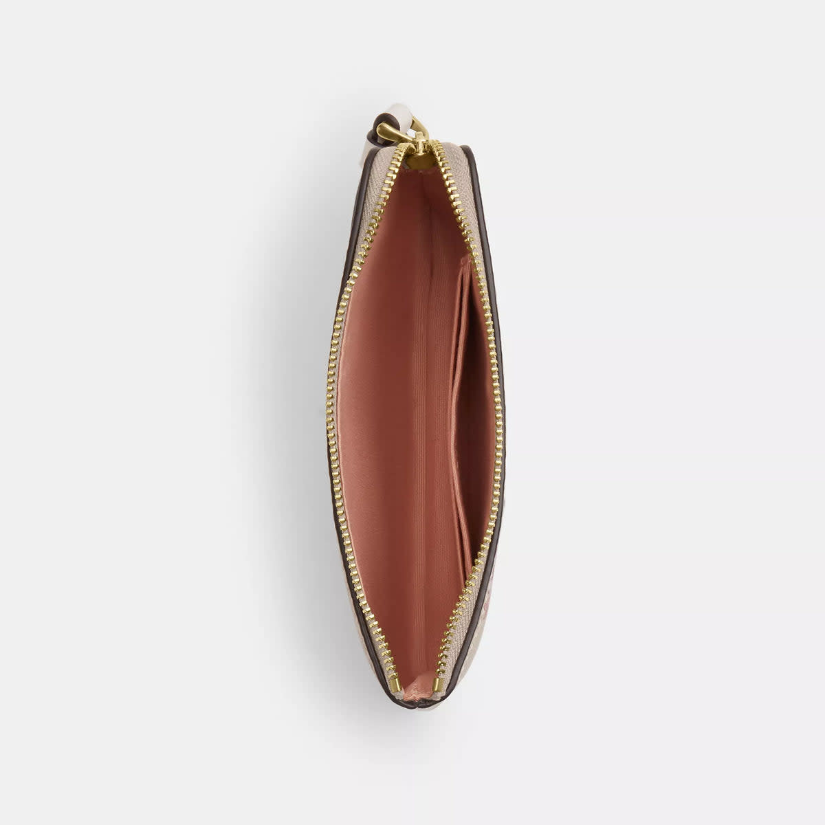 Corner Zip Wristlet In Signature Canvas With Floral Print 3