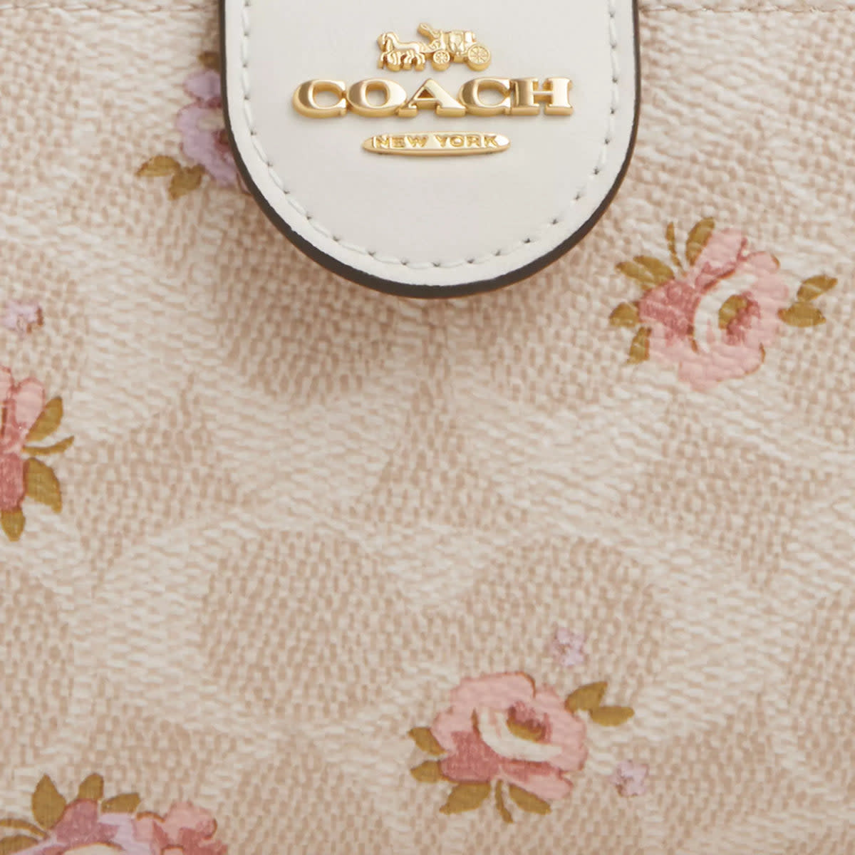 Medium Corner Zip Wallet In Signature Canvas With Floral Print 3