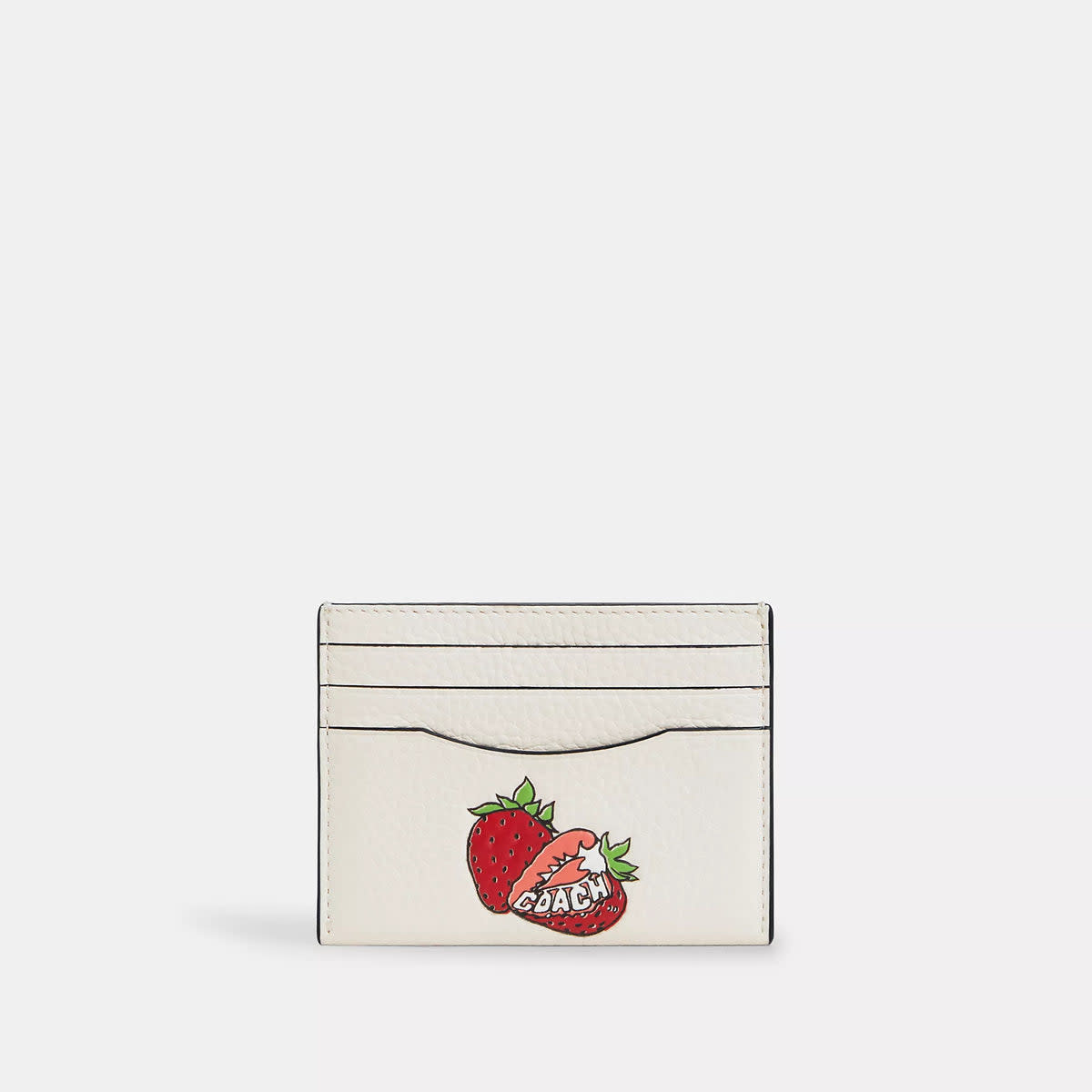 Slim Id Card Case With Strawberry Graphic