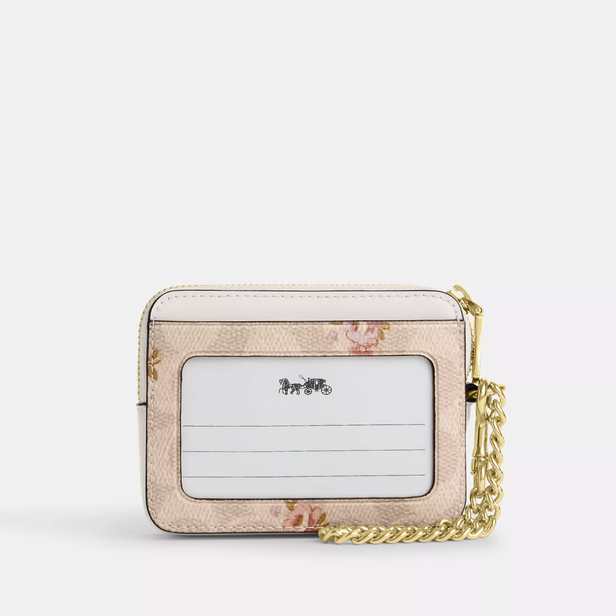 Zip Card Case In Signature Canvas With Floral Print 2