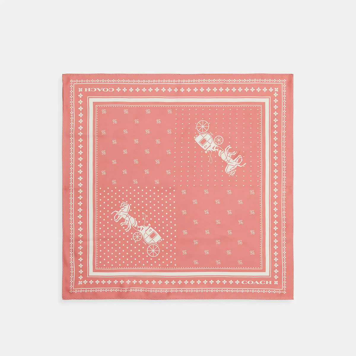 Horse And Carriage Dot Print Silk Bandana 3