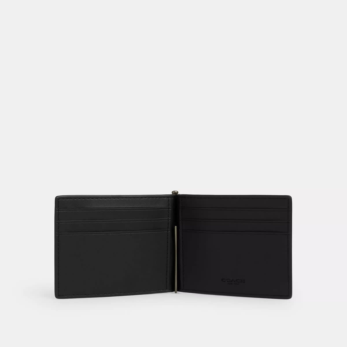 Slim Money Clip Billfold Wallet In Signature Canvas 2