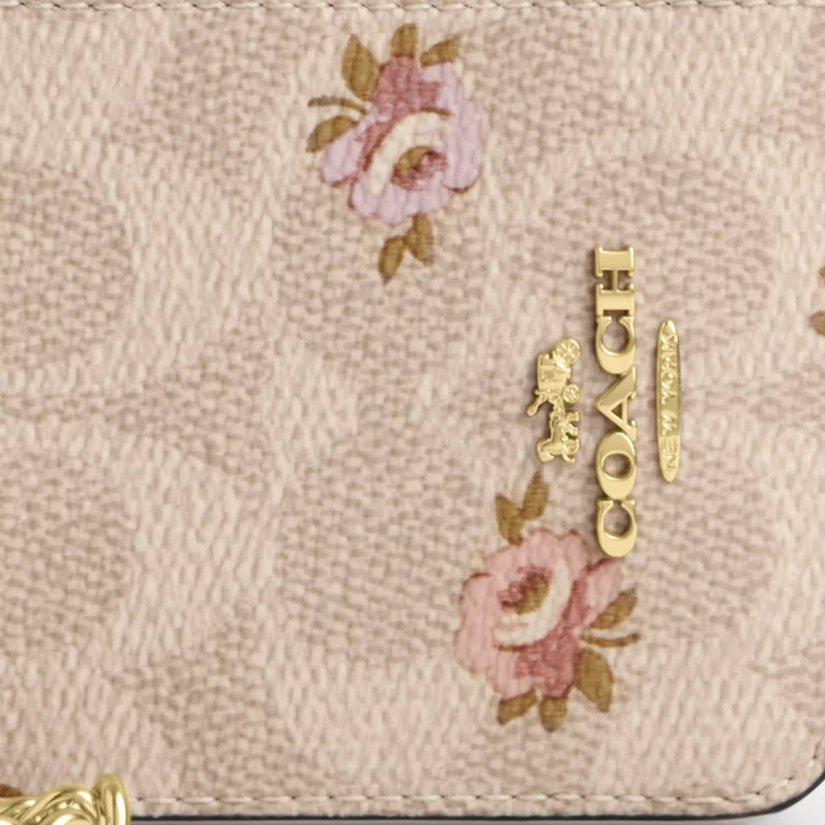 Zip Card Case In Signature Canvas With Floral Print 3