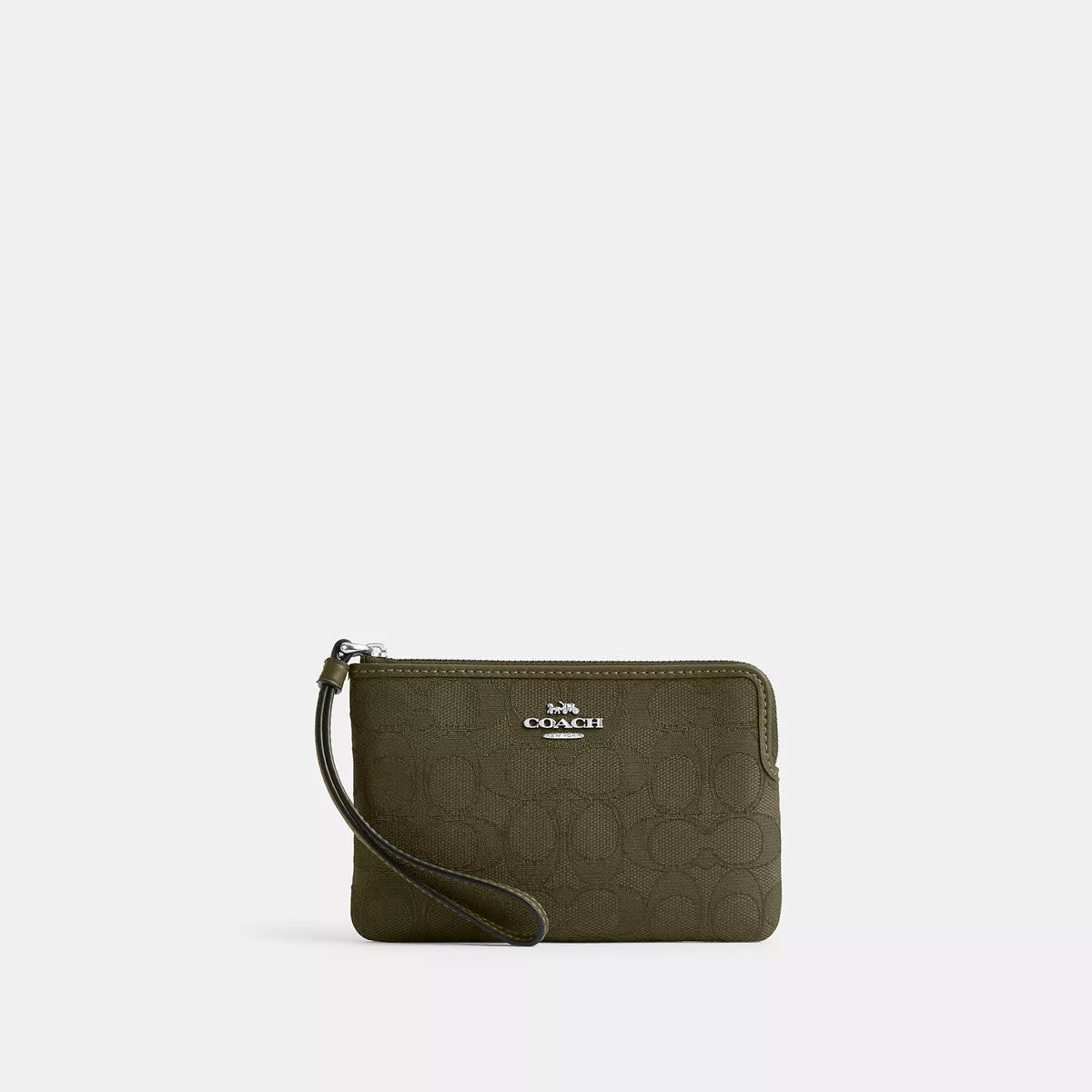Corner Zip Wristlet In Signature Jacquard 5