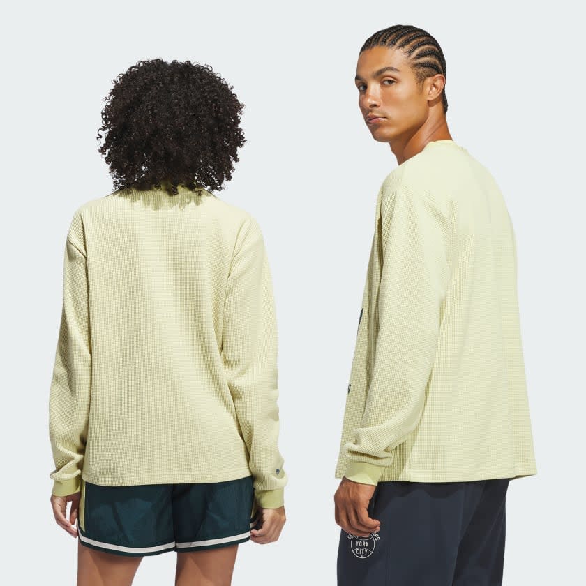 Adidas Hoop York City Long Sleeve Cotton Waffle Tee Men 2