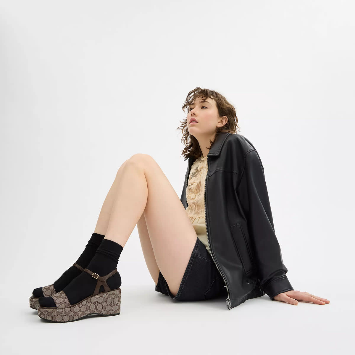 Gale Wedge Sandal In Signature Jacquard 5