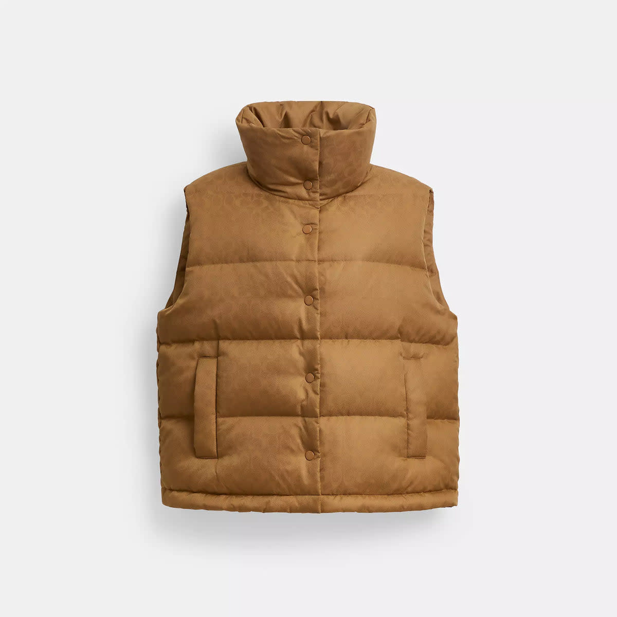 Signature Jacquard Puffer Vest In Recycled Polyamide