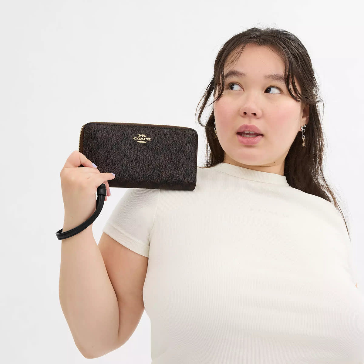 Long Zip Around Wallet In Signature Canvas 3