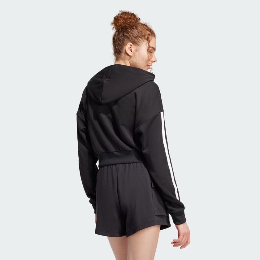 Adidas Essentials 3-Stripes French Terry Crop Hoodie Women 2