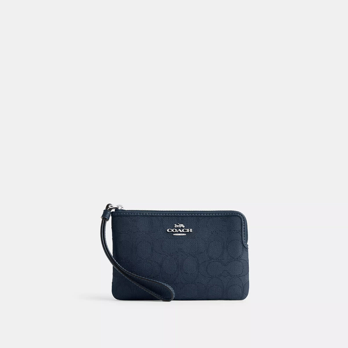 Corner Zip Wristlet In Signature Jacquard 4