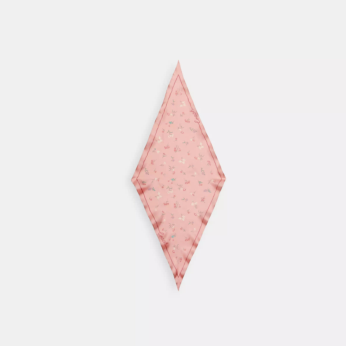 Tossed Floral Print Silk Diamond Scarf 4