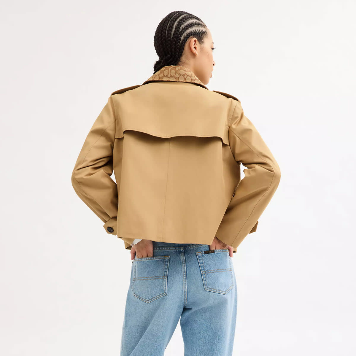 Short Trench Coat With Signature Collar 3