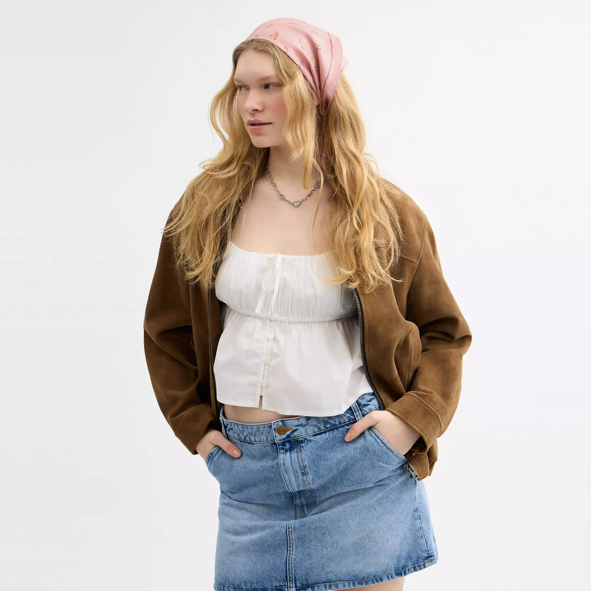 Tossed Floral Print Silk Diamond Scarf 5