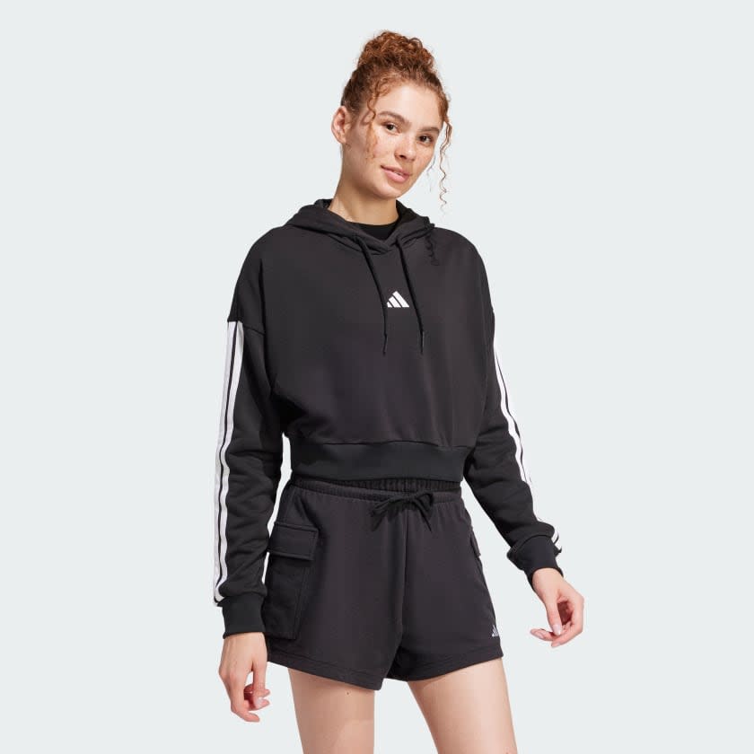 Adidas Essentials 3-Stripes French Terry Crop Hoodie Women 3