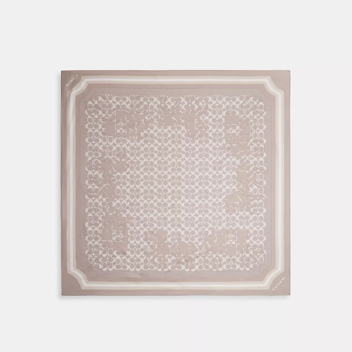 Signature Horse And Carriage Print Silk Square Scarf 4