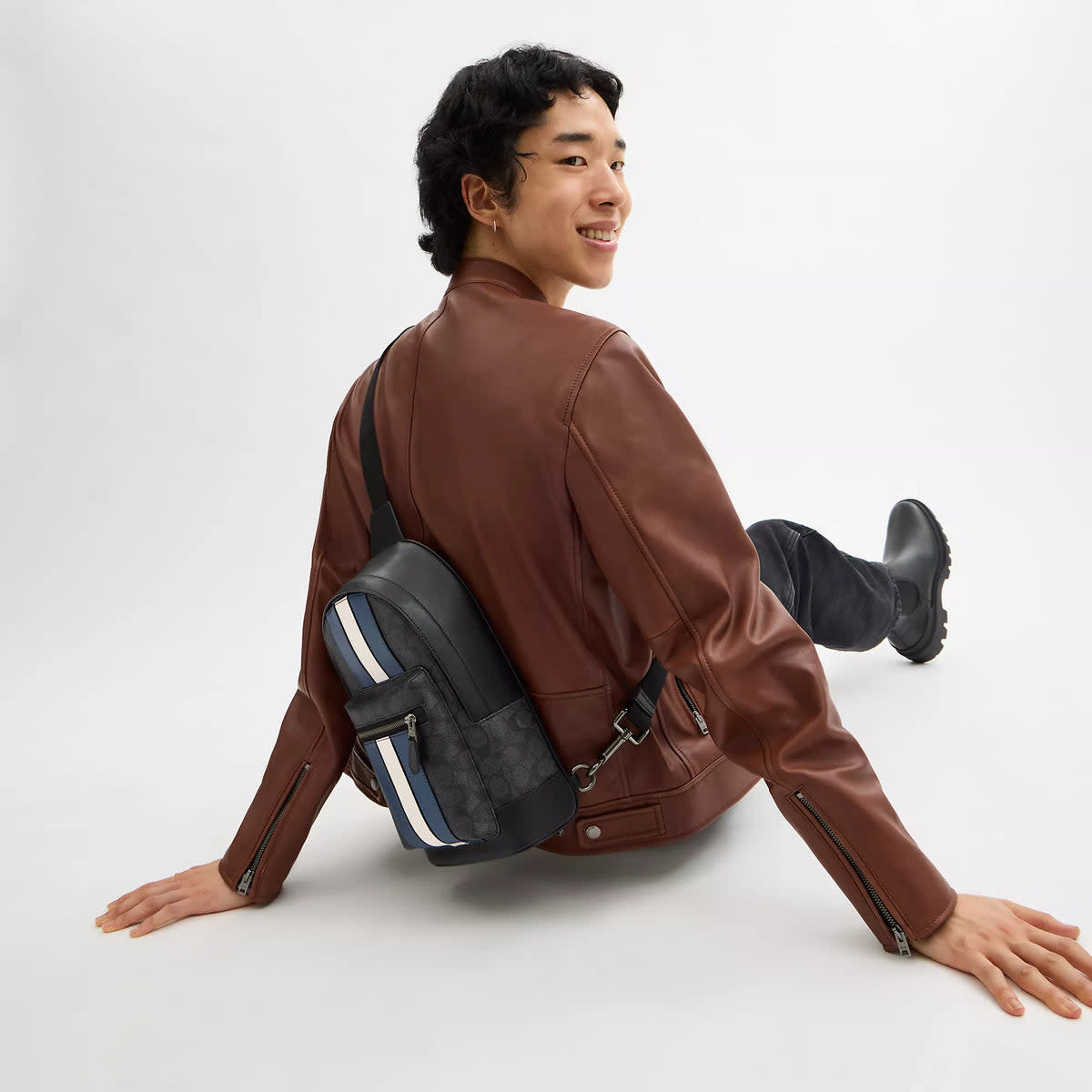 West Pack In Signature Canvas With Varsity Stripe 4