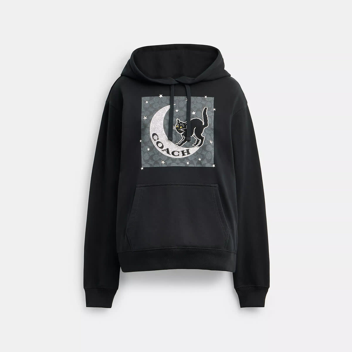 Halloween Black Cat Moon Signature Square Hoodie