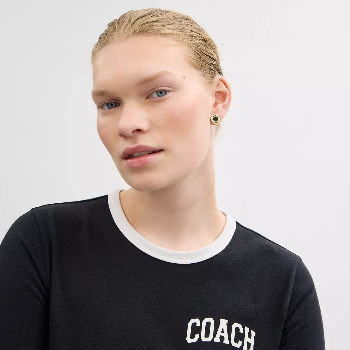 Coach Enamel Circle Stud Earrings 2