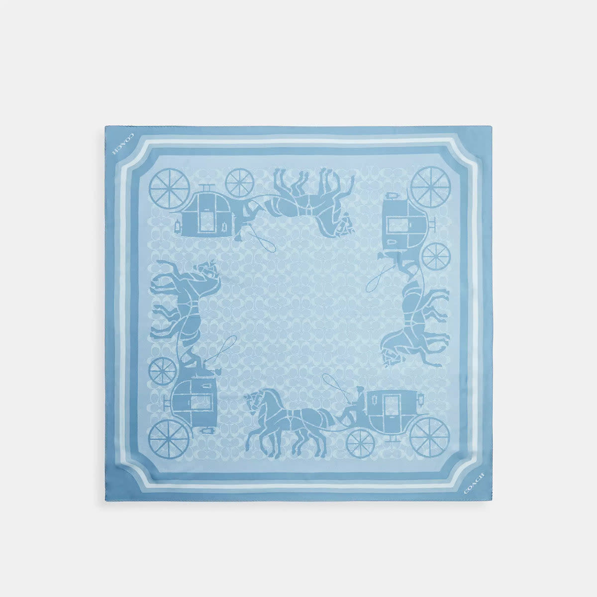 Signature Horse And Carriage Print Silk Square Scarf 3