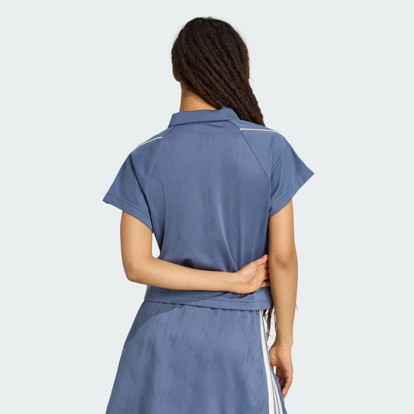 Adidas Stadium 3-Stripes Tennis Inspired Jacquard Polo Tee Women 2
