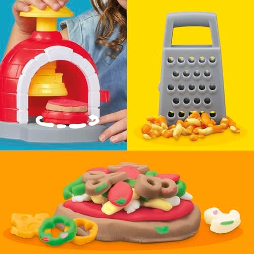 Play-Doh Kitchen Creations Pizza Oven Playset with 6 Cans & 8 Accessories, Back to School Classroom Supplies, Play Food & Cooking Toys, Preschool Toys, Ages 3+ 4