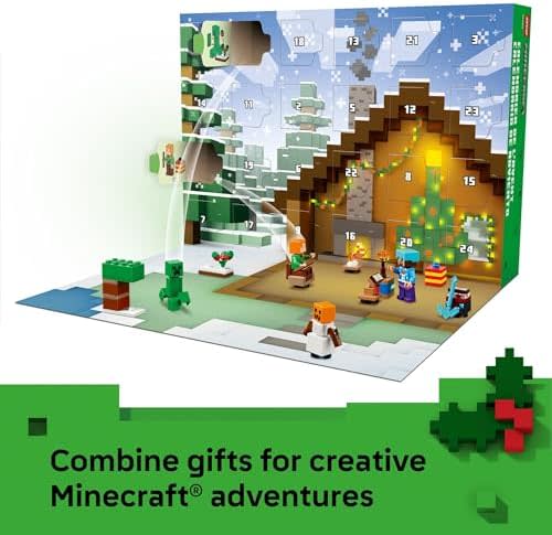LEGO Minecraft Advent Calendar 2025 Building Toy - Kids Holiday Countdown Set for Boys & Girls, Ages 7+ - 24 Buildable Surprises & 8 Minifigures for Gamers - Collectible Gift for Christmas - 21280 4