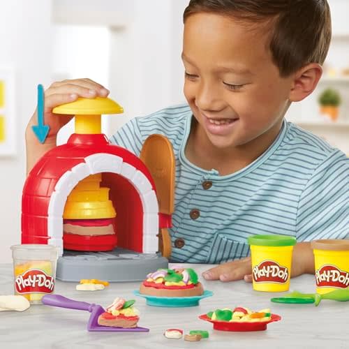 Play-Doh Kitchen Creations Pizza Oven Playset with 6 Cans & 8 Accessories, Back to School Classroom Supplies, Play Food & Cooking Toys, Preschool Toys, Ages 3+ 3