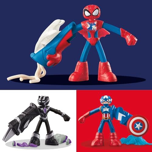 Play-Doh Marvel Hero Adventure Playset, 3 Marvel Action Figures with Wearable Tools, Black Panther, Captain America & Spider-Man Imagination Toys for Boys and Girls Ages 4 and Up 3