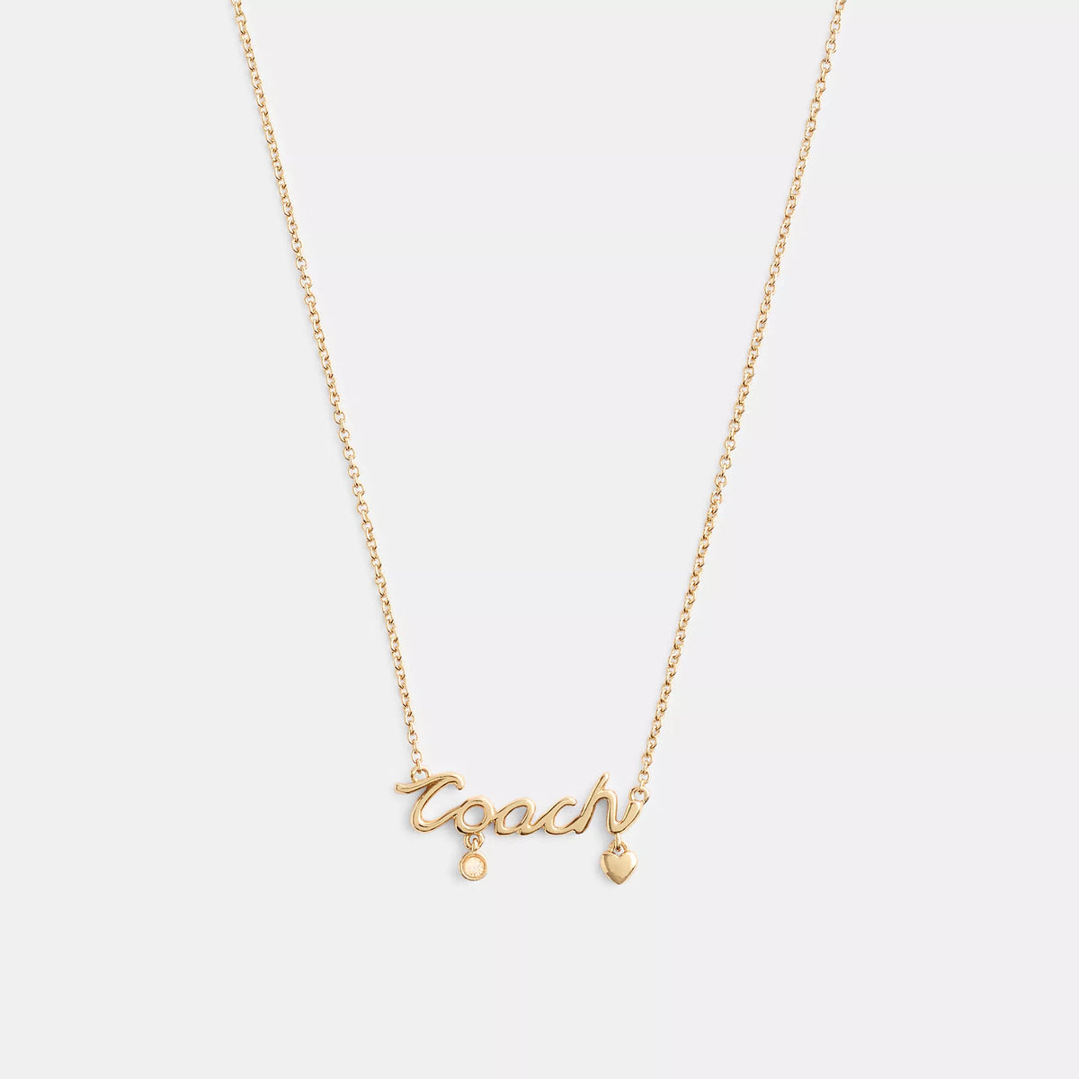 Coach Script Heart Necklace