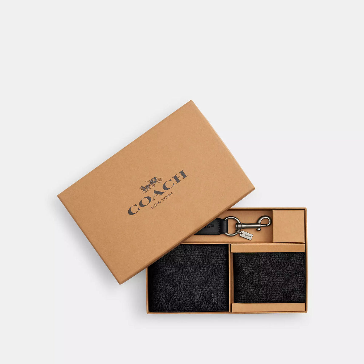 Boxed 3 In 1 Wallet Gift Set In Signature Canvas