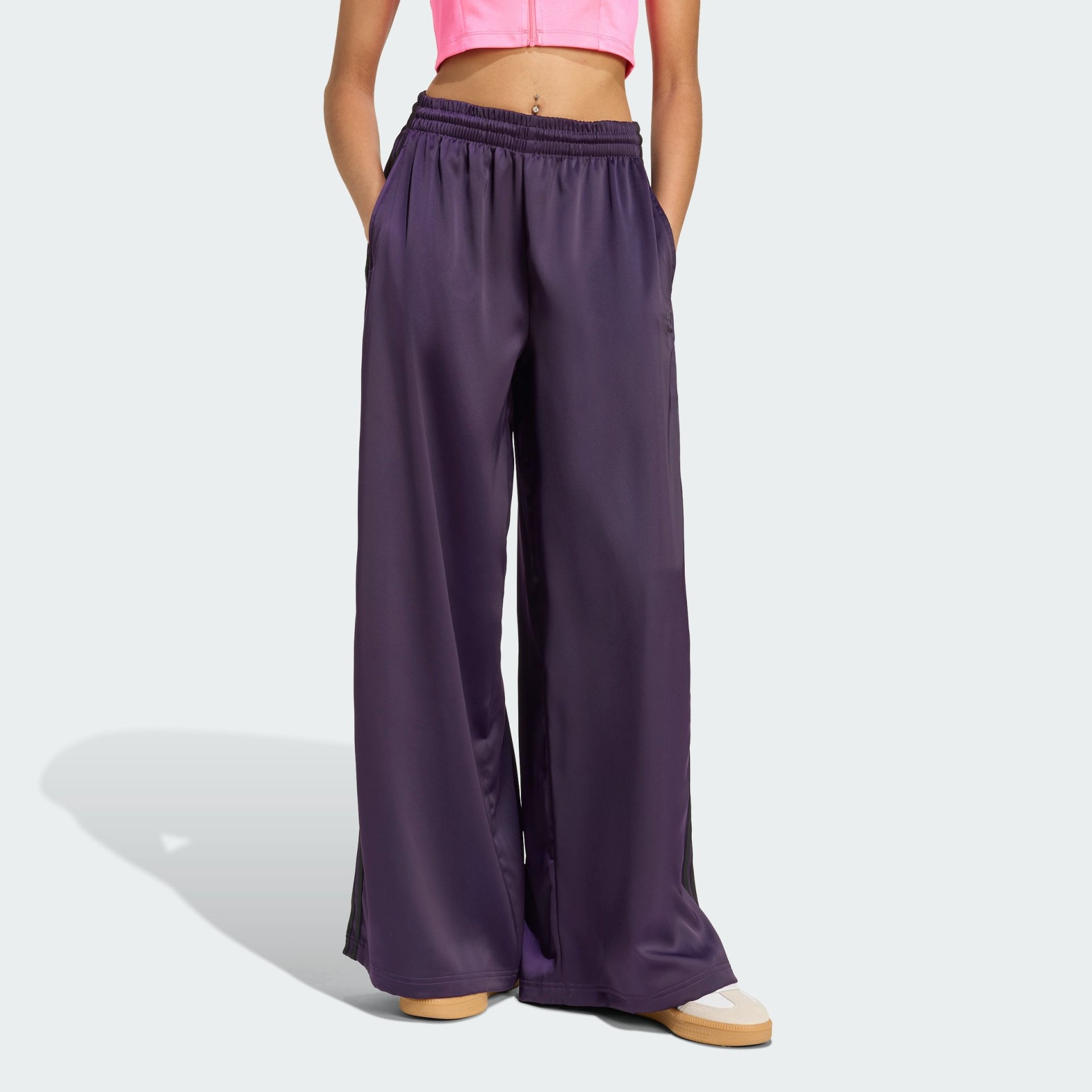 Adidas Adicolor Satin Wide Leg Track Pants Women