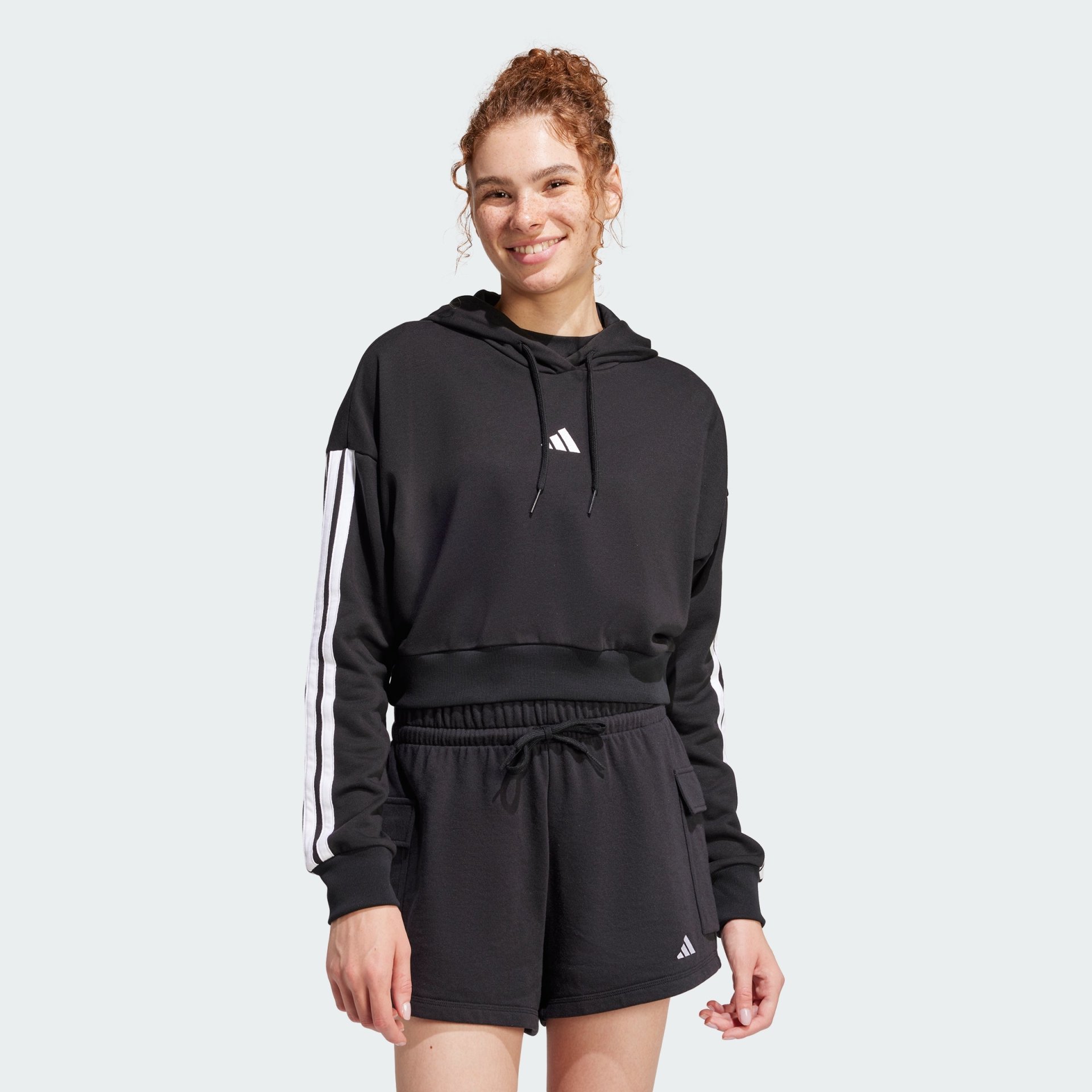 Adidas Essentials 3-Stripes French Terry Crop Hoodie Women