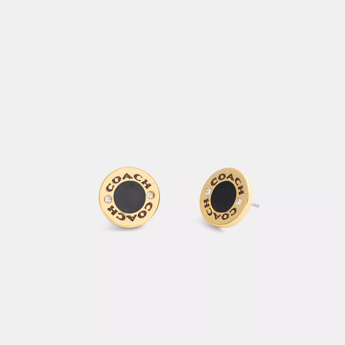 Coach Enamel Circle Stud Earrings